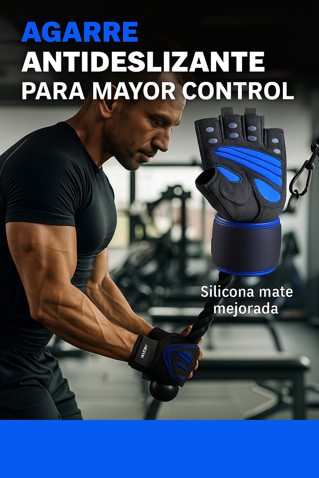 Guantes de Gimnasio con Soporte de Muñeca - Antideslizantes