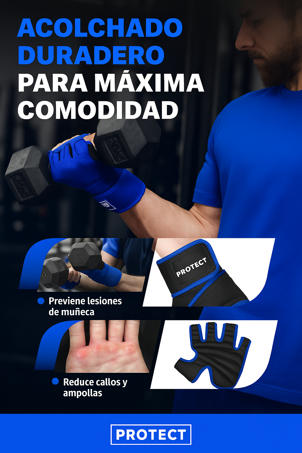 Guantes de Gimnasio con Soporte de Muñeca - Antideslizantes