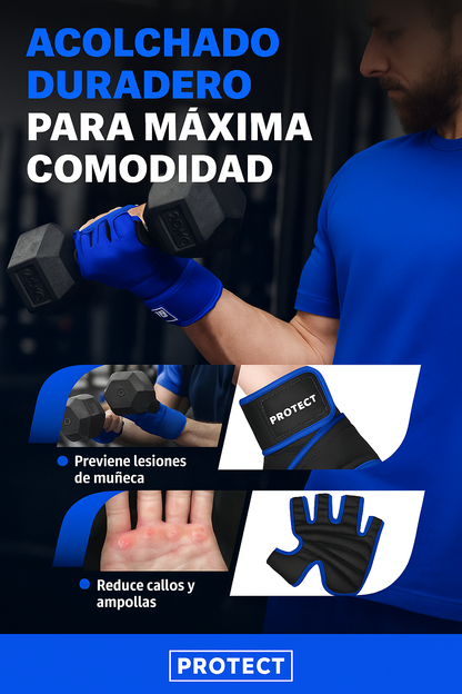 Guantes de Gimnasio con Soporte de Muñeca - Antideslizantes