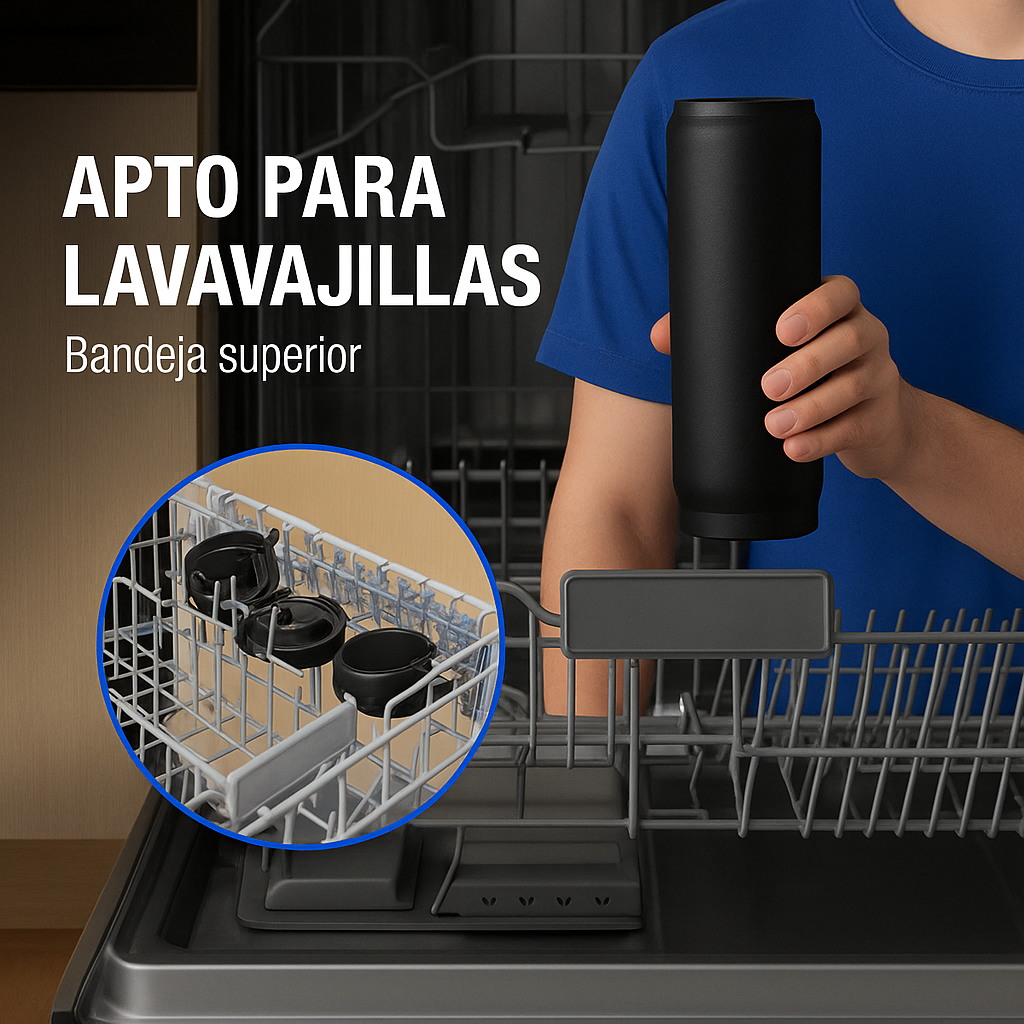 Termo de Acero Inoxidable - 3 Tapas Incluidas