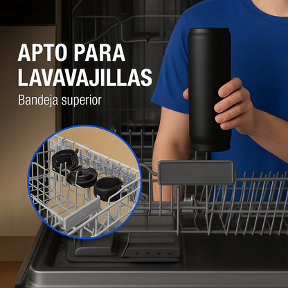 Termo de Acero Inoxidable - 3 Tapas Incluidas